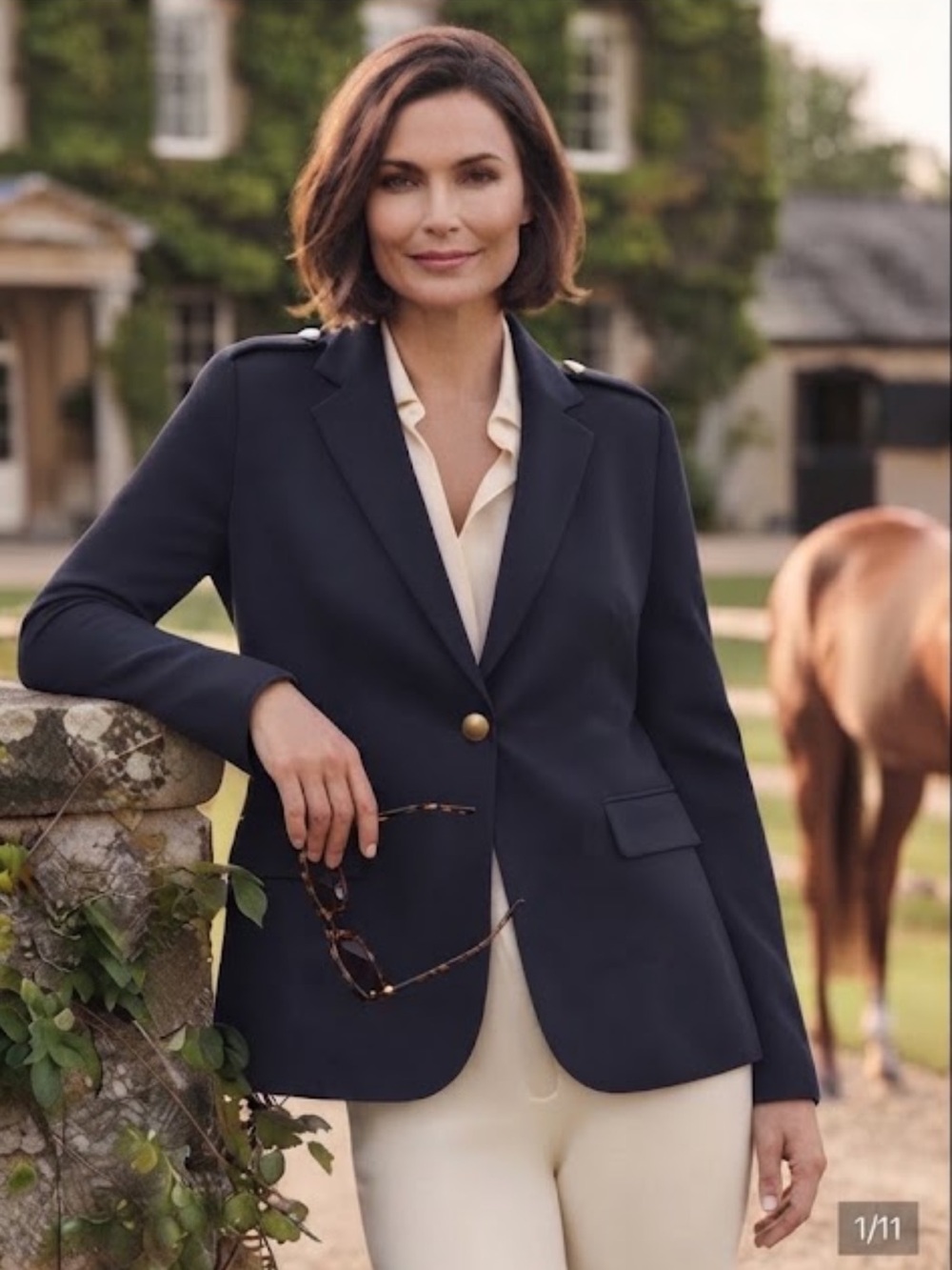 NWT Lauren Ralph Lauren Navy Blue Blazer Jacket | Gold Button